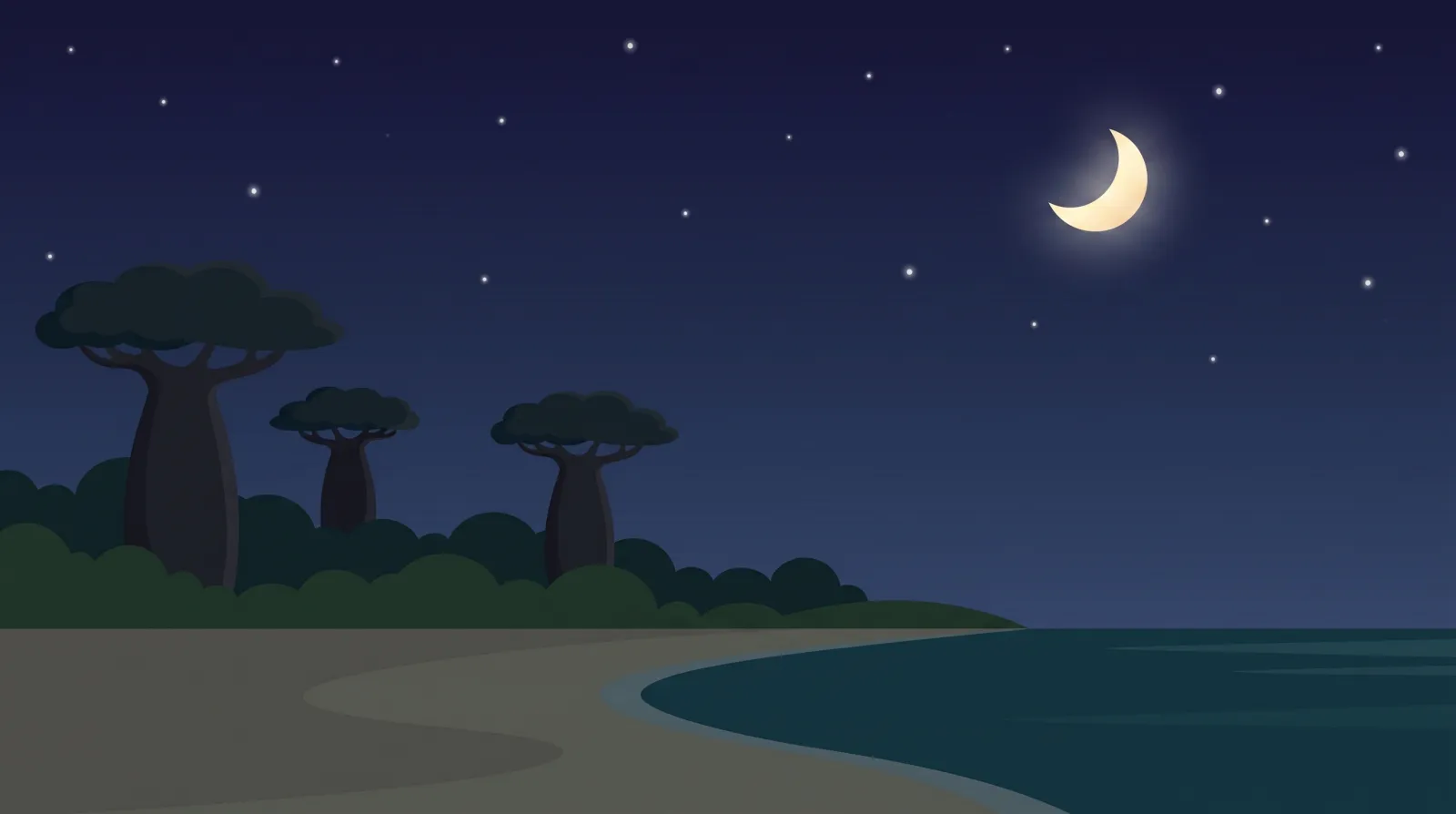 Midnight theme — calm starry night